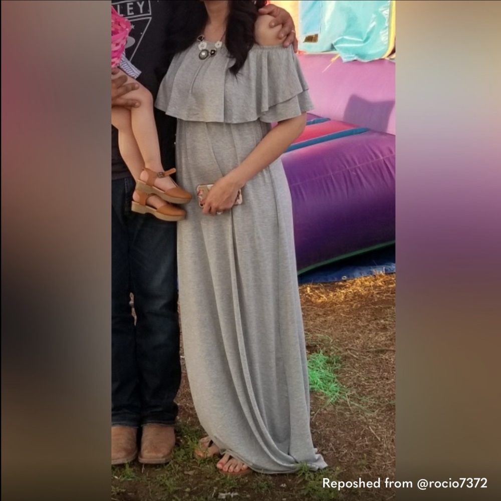 Not for sale atm- Elegant Gray Maternity Dress